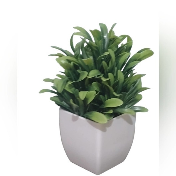 3 Artificial Plant Set Shelf Plants NEW Fake Plants White Planters SET - Picture 2 of 14